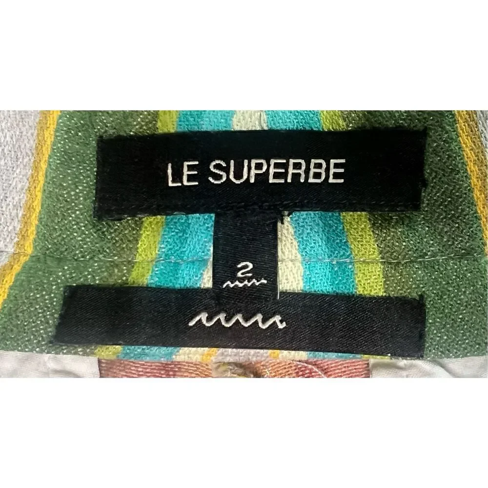 Le Superbe Satillo Bermuda Short Multi Serape Stripe NWOT Size 2
